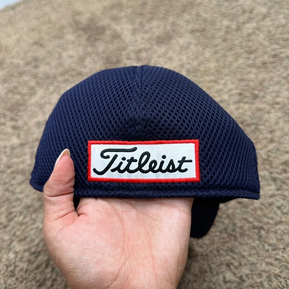 Titleist New Era Golf Hat Navy Blue Mesh Back Pro V1 FootJoy FJ Medium-Large
